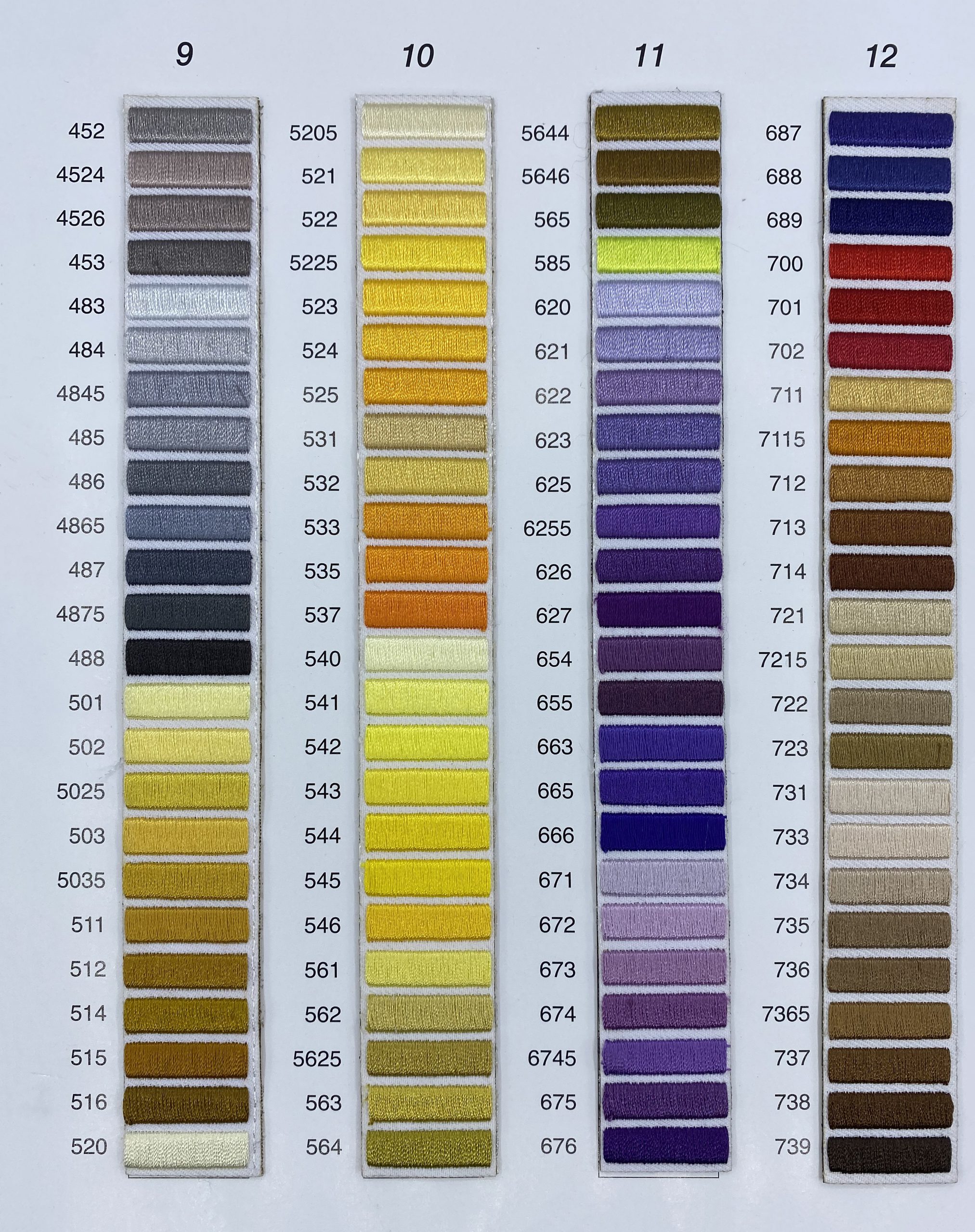 Thread Color Chart – Hsin Ruey Embroidery