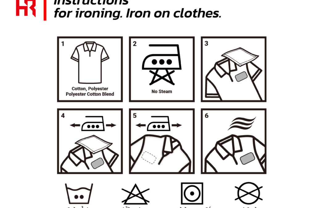 Instructions for ironing. Iron on clothes